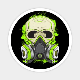 Retro Neon Biohazard Skull Magnet